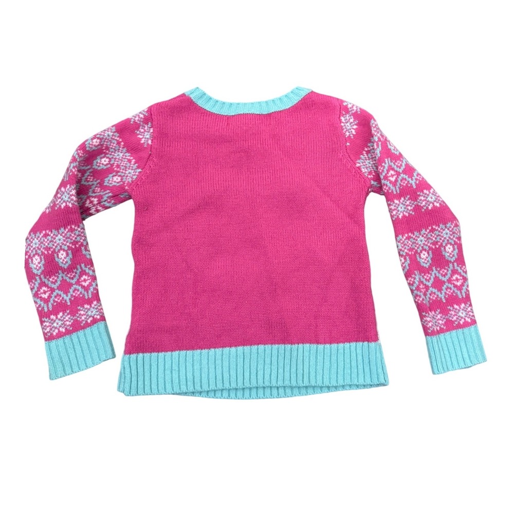Girls Pink Kitten Christmas Tree Ugly Sweater Sequin XS 6 6X Holiday - Picture 7 of 7